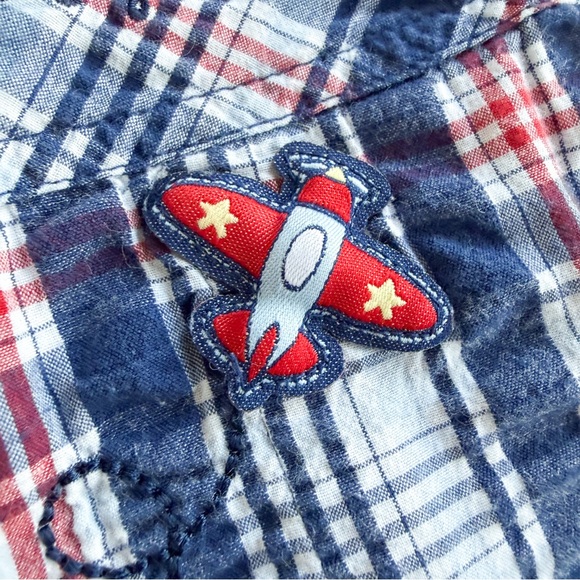 Disney Baby Vintage Y2K Winnie the Pooh Plaid Shortalls Romper Boys 18 Mos - Picture 4 of 10